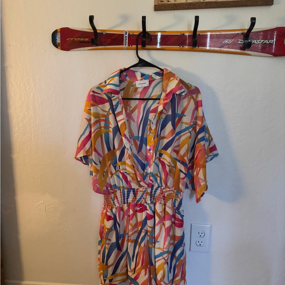 Adrienne Multicolor Abstract Romper- worn once